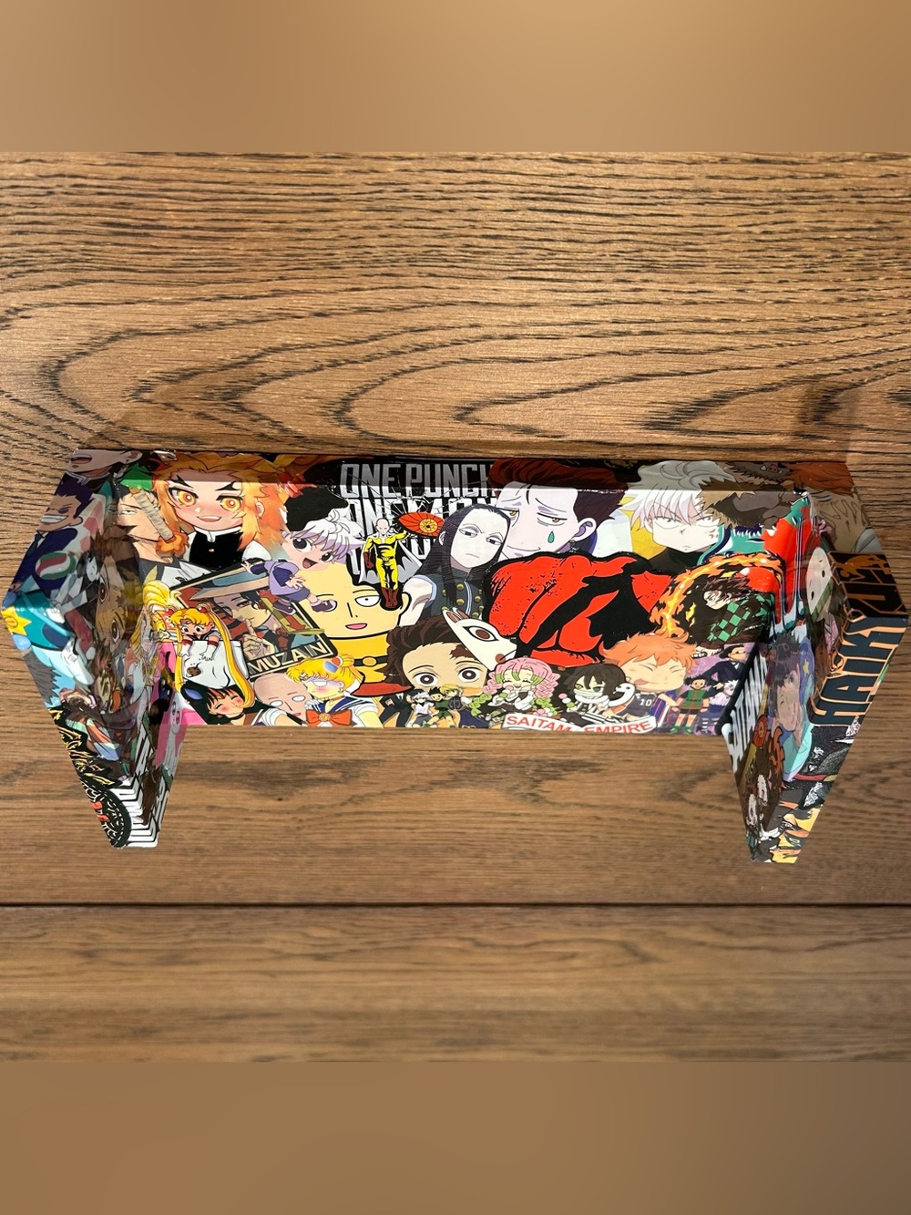 Handmade Anime Collage Shelf 9.5 in Floating Wall Shelf Decor Display